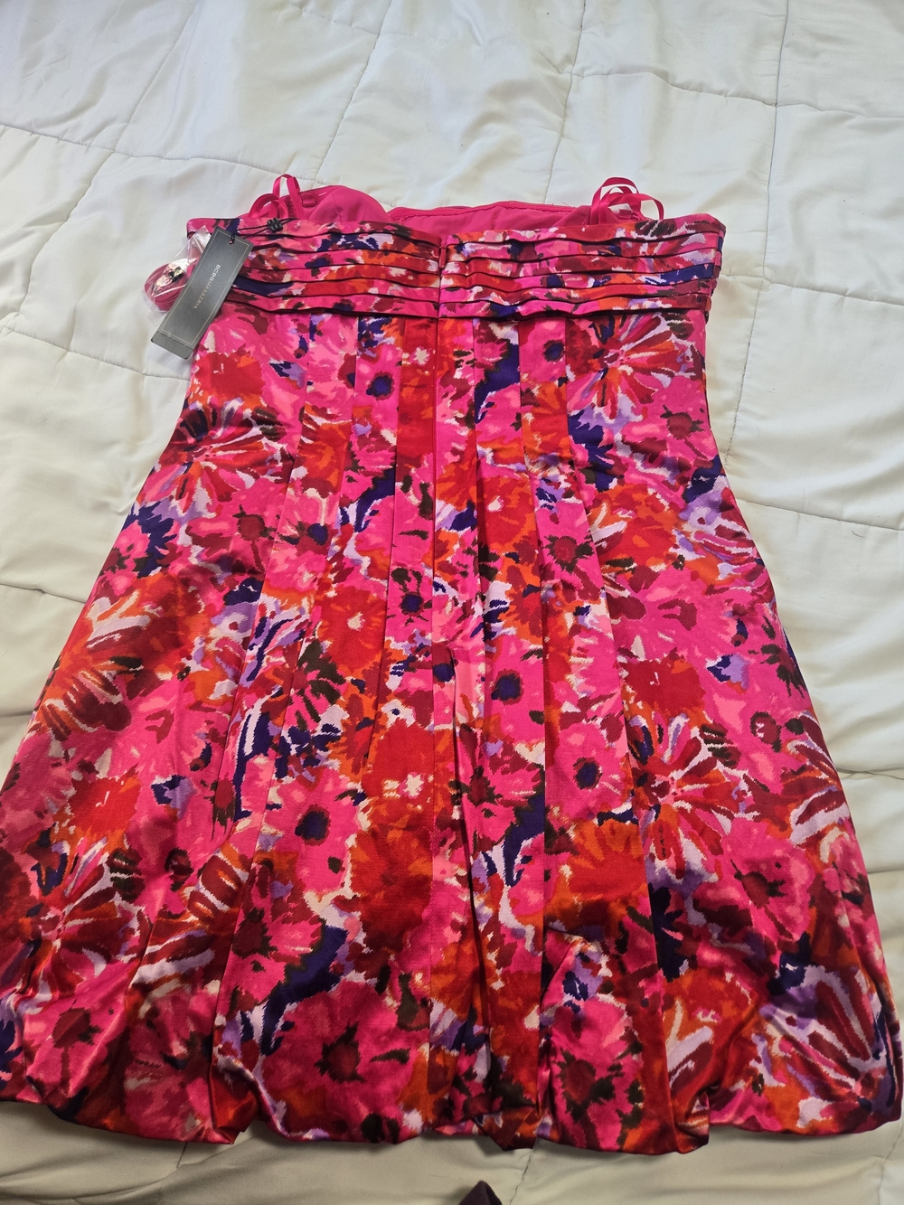BCBGMaxAzria Hot Pink Floral Strapless Dress - Picture 5 of 14